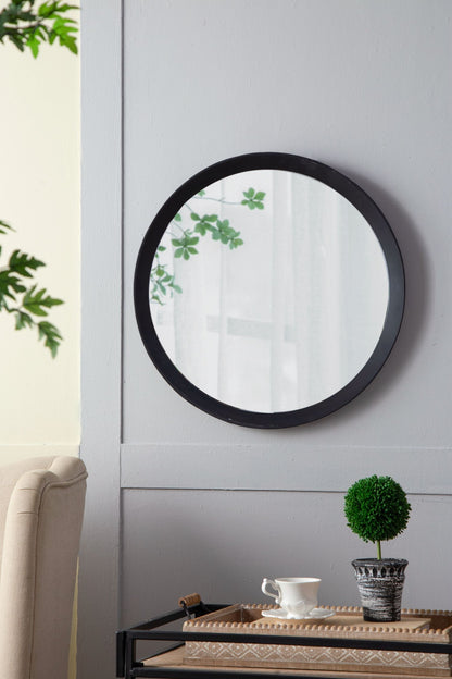 Transitional Decor Style Mango Wood Wall Mirror Wall Decor With Frame Of Solid Mango Wood For Bathroom, Entryway Console Lean Against Wall - Black