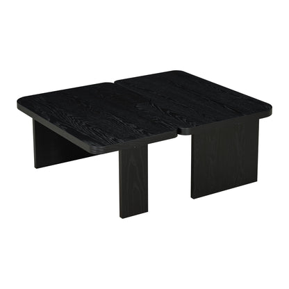 Modern Minimalist Coffee Table Set, Rectangle Coffee Table With Splicing Design, Multifunctional Combination Table For Living Room - Black