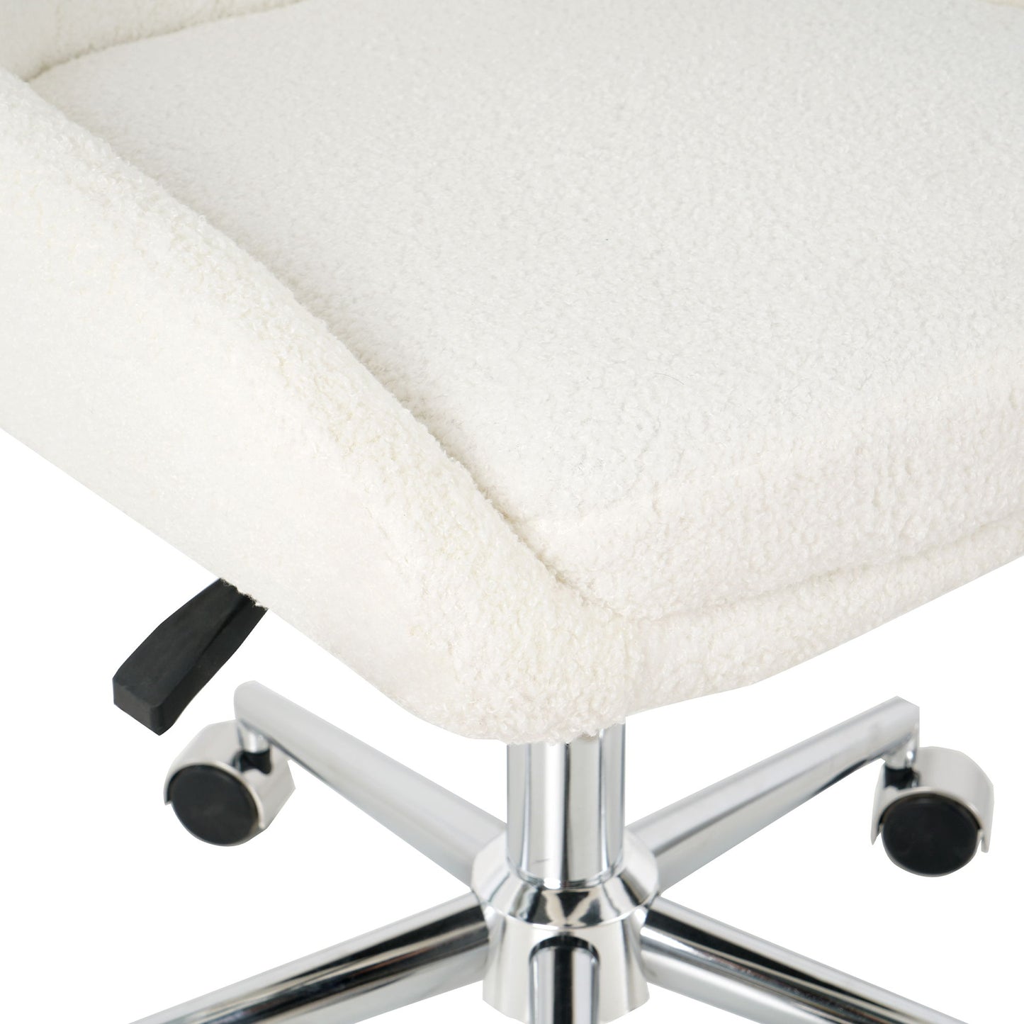 Modern Teddy Fleece Fabric Dining Chair With Chrome Legs, Soft And Comfortable - Beige