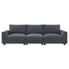 Sectional With Bluetooth Speaker Comfy Cloud Couch Set With Drop Down Table Cup Holders, USB Charger Storage Armrest Wide Seat Sofa - Dark Gray