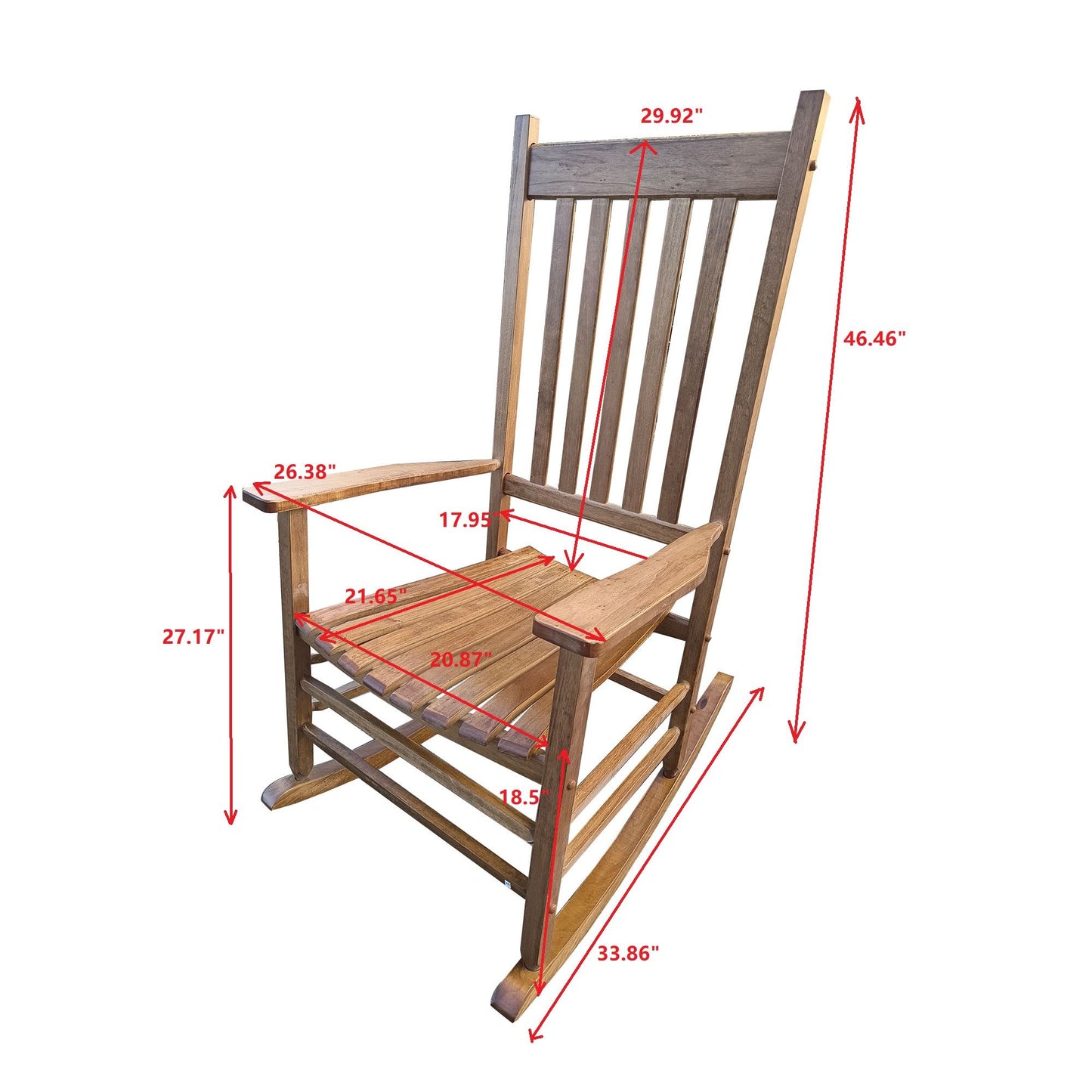 Balcony Porch, Adult Rocking Chair - Brown