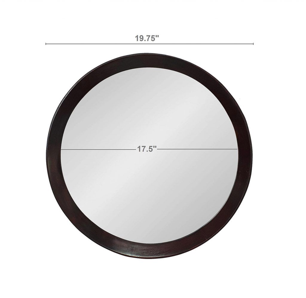 Transitional Decor Style Mango Wood Wall Mirror Wall Decor With Frame Of Solid Mango Wood For Bathroom, Entryway Console Lean Against Wall - Dark Brown