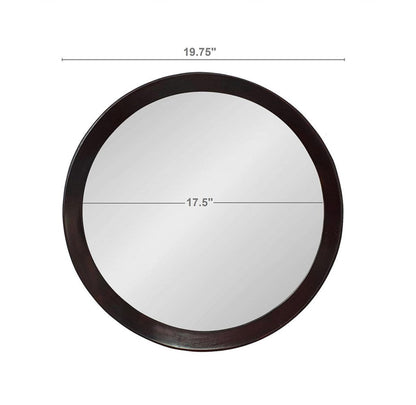 Transitional Decor Style Mango Wood Wall Mirror Wall Decor With Frame Of Solid Mango Wood For Bathroom, Entryway Console Lean Against Wall - Dark Brown