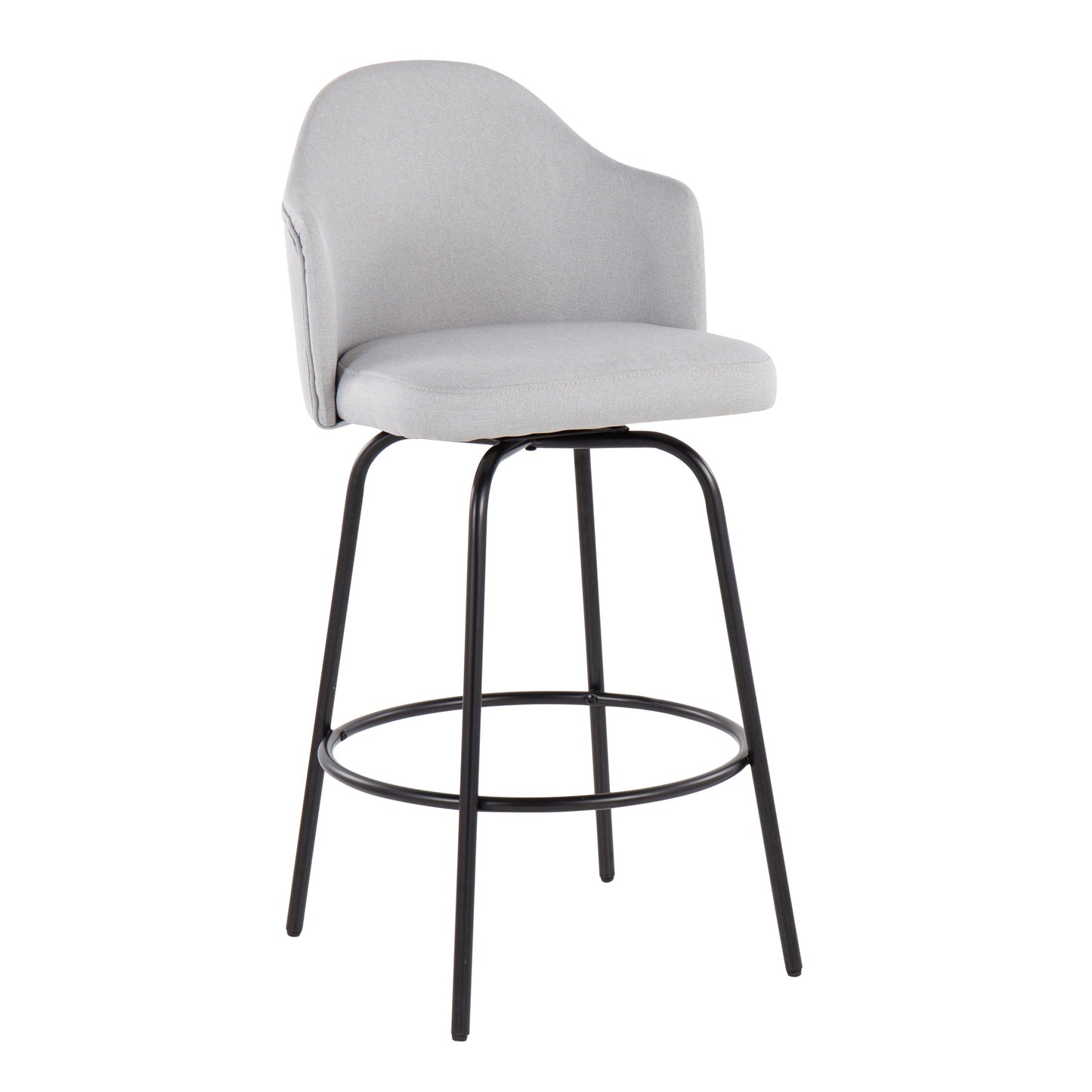 Ahoy - Contemporary Fixed Height Counter Stool (Set of 2) - Black / Light Gray