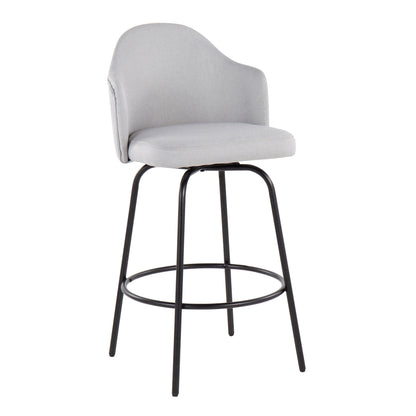 Ahoy - Contemporary Fixed Height Counter Stool (Set of 2) - Black / Light Gray