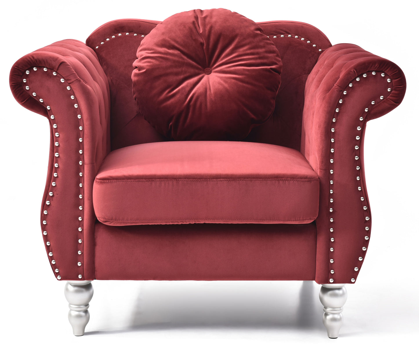 Chic Transitional Chair - Burgundy