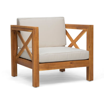 Brava - Modern Club Chair With Water Resistant Cushions - Beige