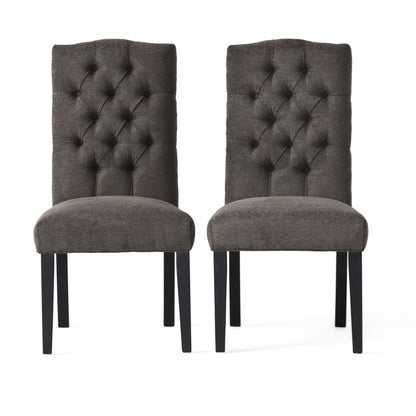 Harriet - Tufted Dining Chair (Set of 2) - Dark Gray