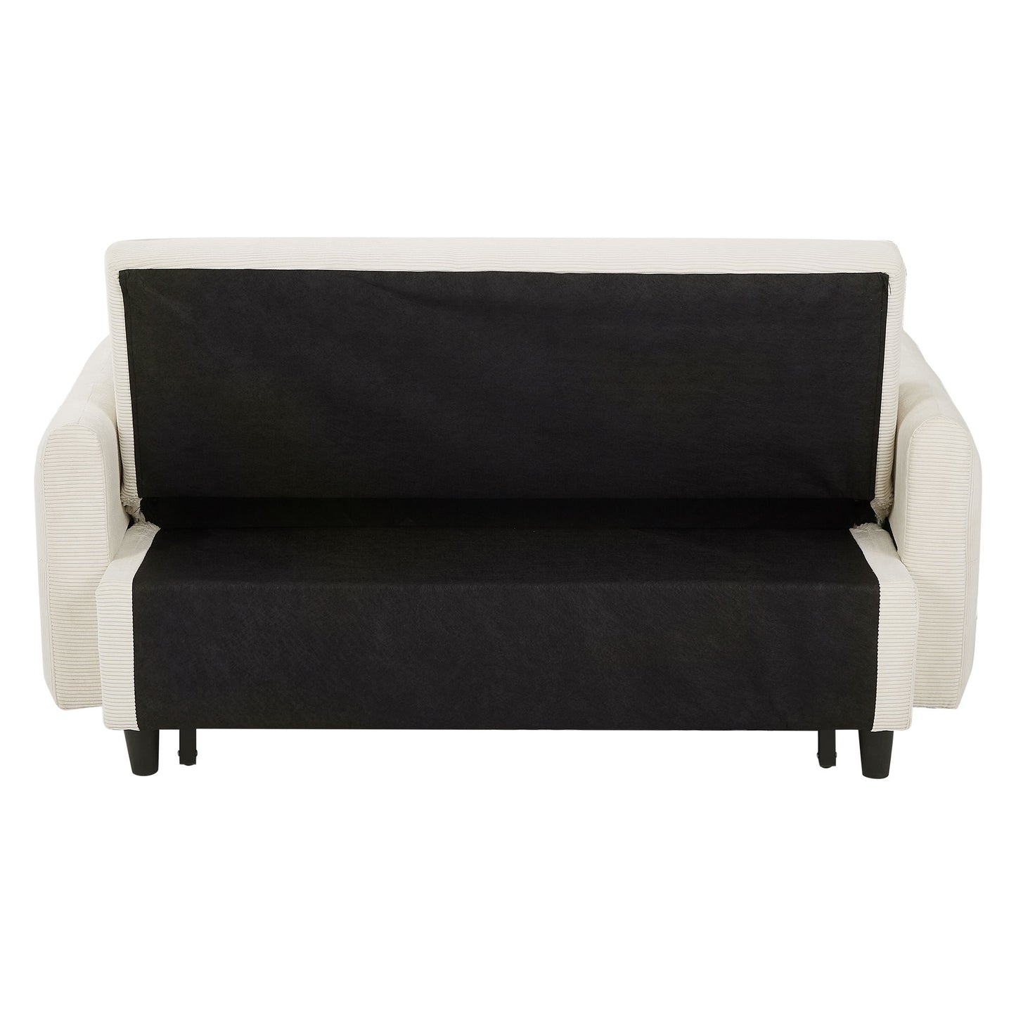 Pull Out Sofa Bed Convertible Couch 2 Seat Loveseat Sofa Modern Sleeper Sofa With 2 Throw Pillows And USB Ports For Living Room - Beige