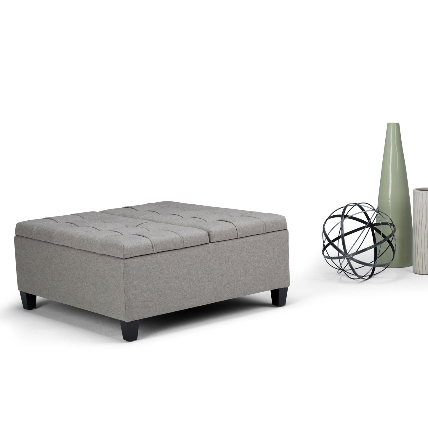 Harrison - Coffee Table Storage Ottoman - Dove Gray
