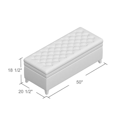 Juliana - Storage Ottoman With Fabric Upholstery - Light Blue
