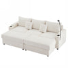 Modern Style 3 Seater Sofa Sectional Sofa Couch With Storage Space, Two Movable Ottomans, Two USB Ports, Two Cup Holders, A Phone Holder For Living Room - Beige