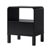 Modern Minimalist Curved Top Nightstand - Black