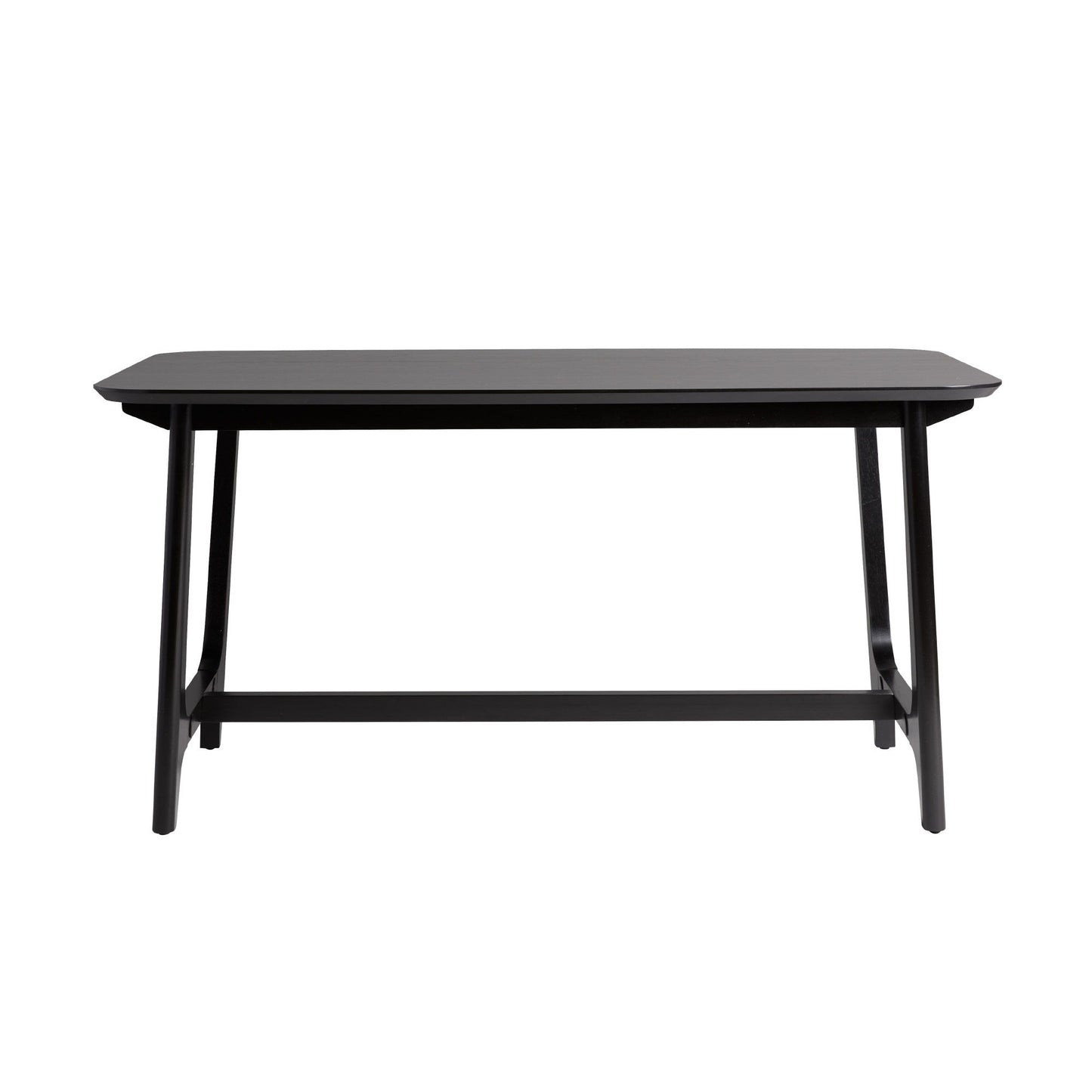 Mid-Century Modern Dining Table With Trestle Base - Black Ash