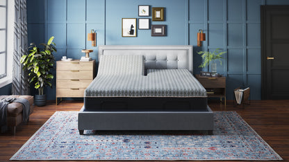 Bt3000 - Flex Head California King Adjustable Bed Base With Head And Foot Position Adjustment - Blue / Gray