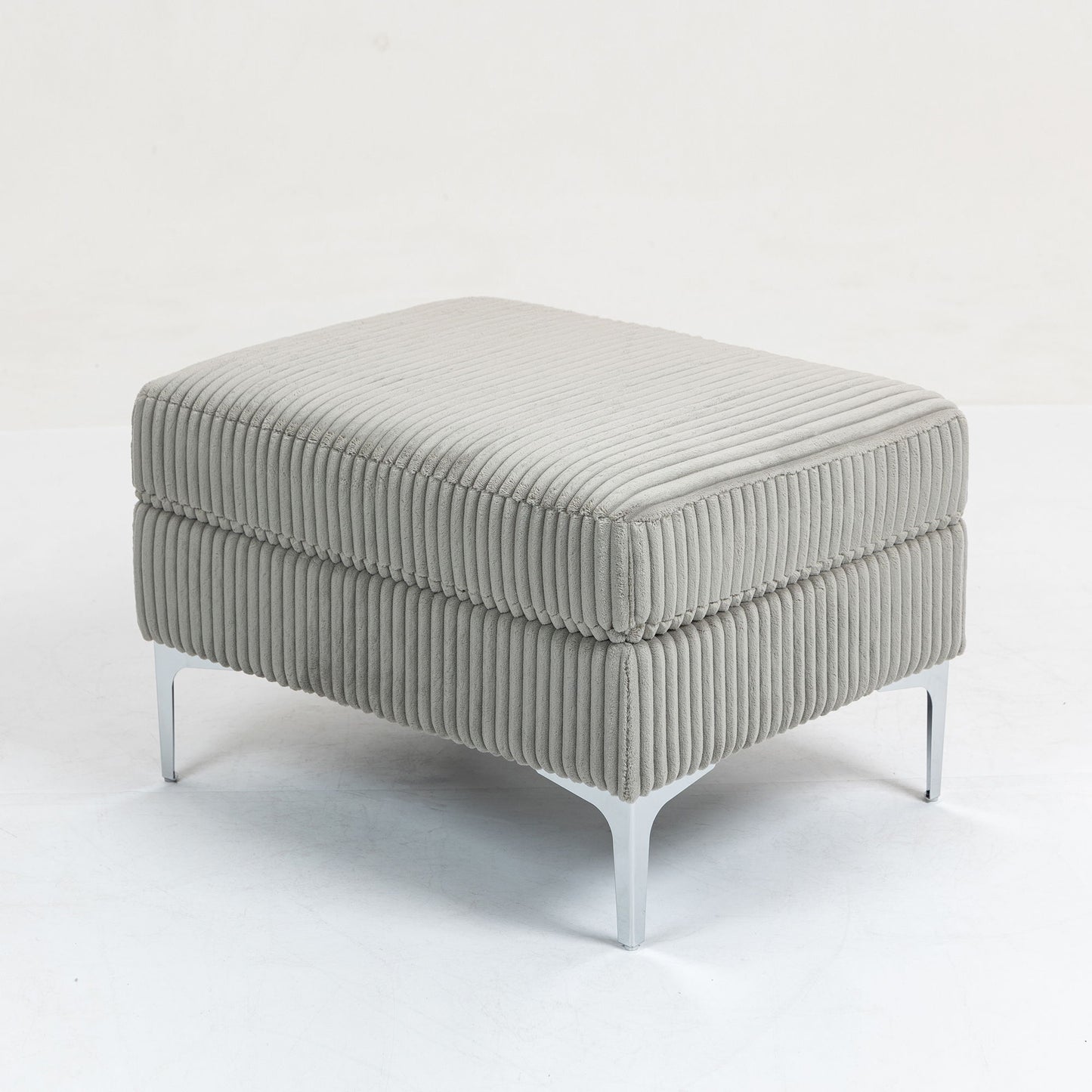 Modular Sectional Sofa Square Ottoman Module, Storage Ottoman Footrest - Gray