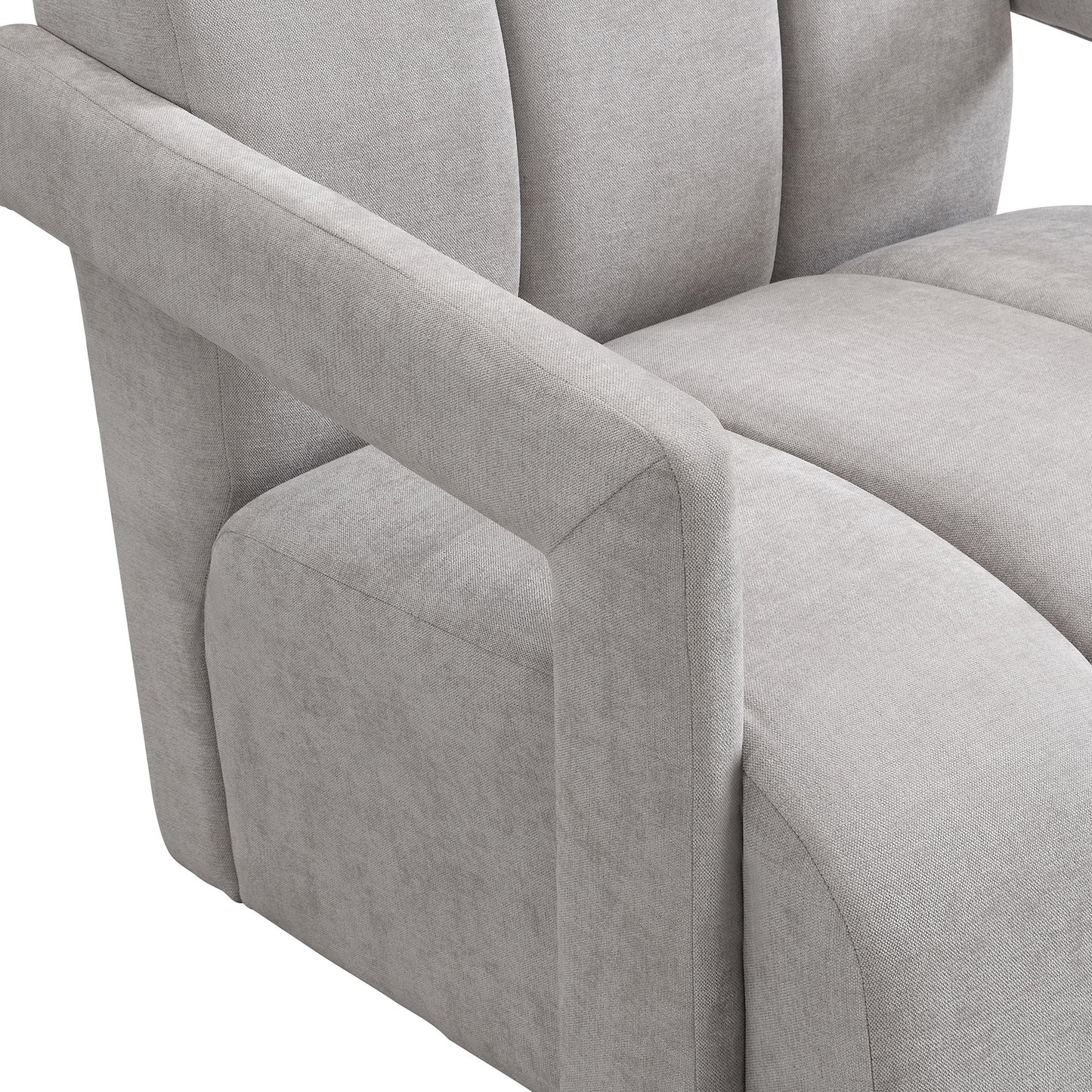 Modern Minimalist Leisure Armchair With L Shaped Armrests For Living Room - Gray