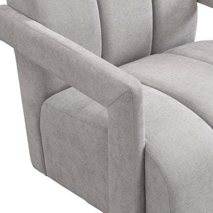 Modern Minimalist Leisure Armchair With L Shaped Armrests For Living Room - Gray