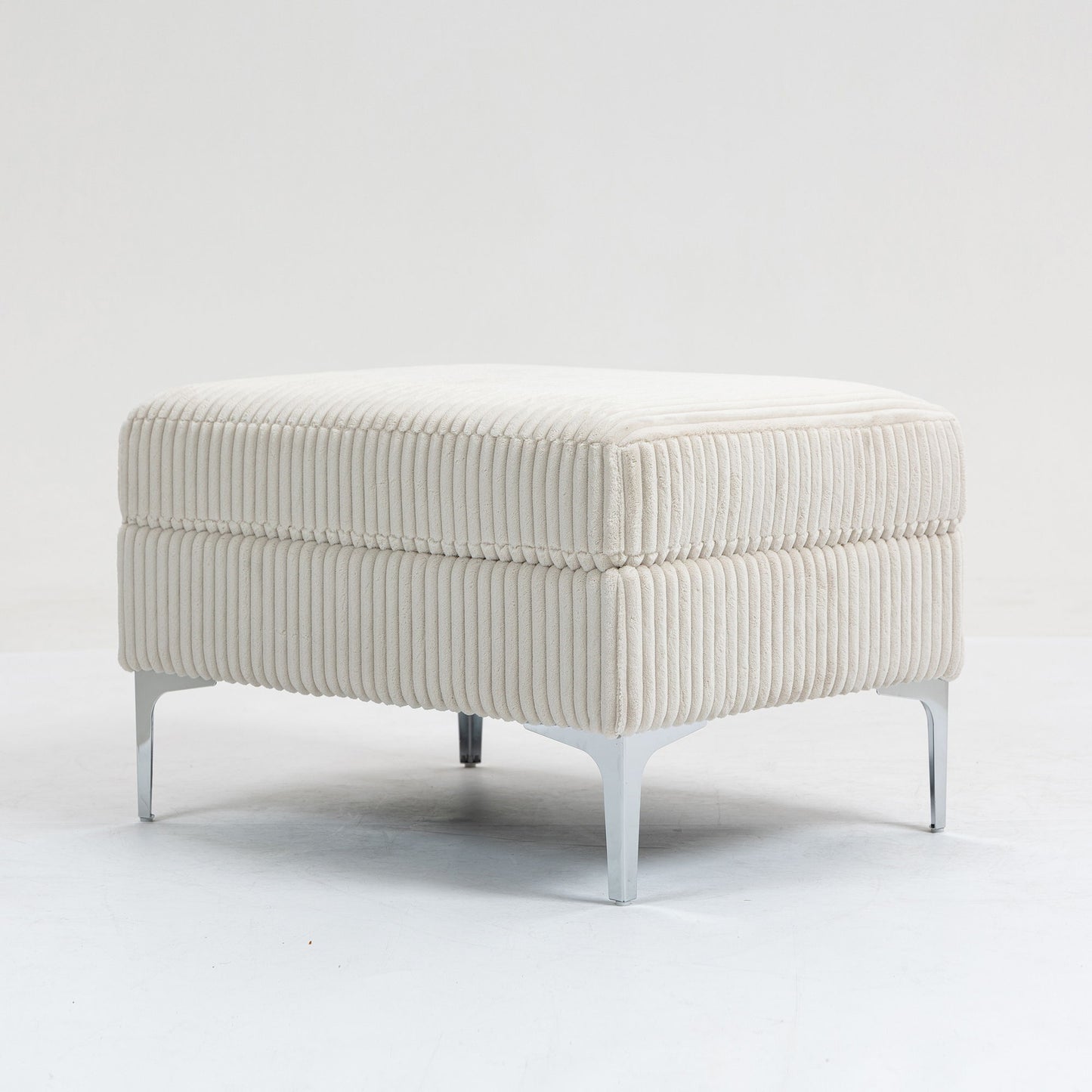 Modular Sectional Sofa Square Ottoman Module, Storage Ottoman Footrest - Beige