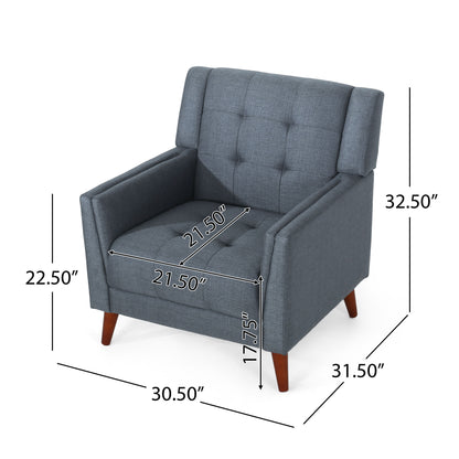 Luminaesque - Fabric Upholstered Armchair With Tufted Back - Dark Gray