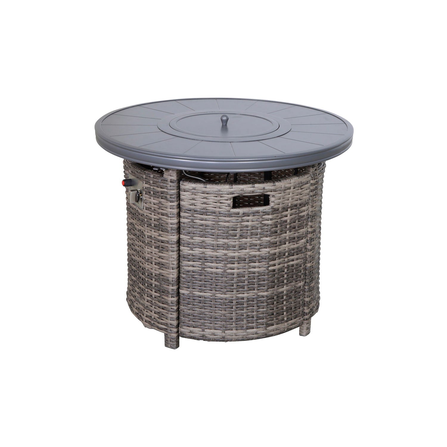 Outdoor Fire Pit Table With Lid - Gray Mix