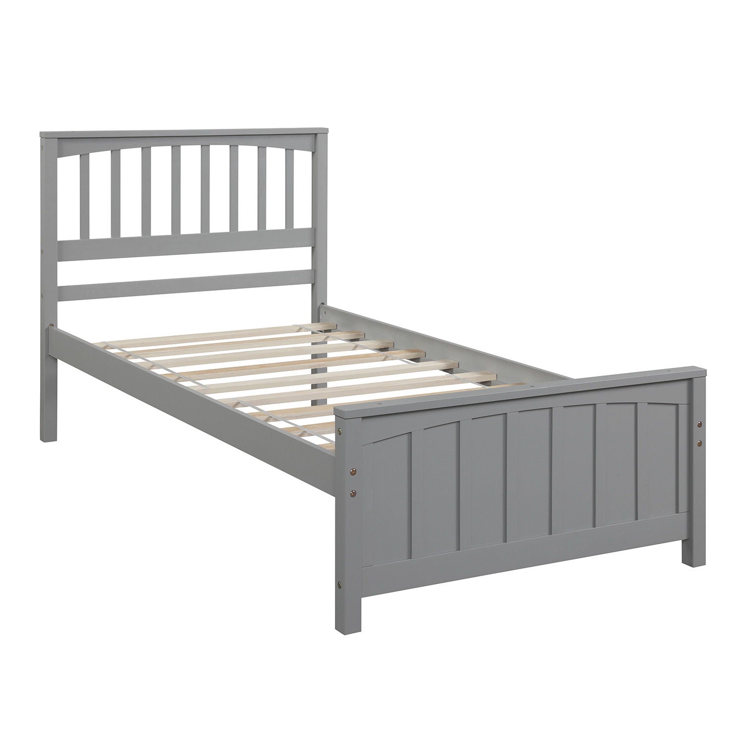 Twin Size Platform Bed - Gray