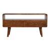 Curved Media Unit - Chestnut