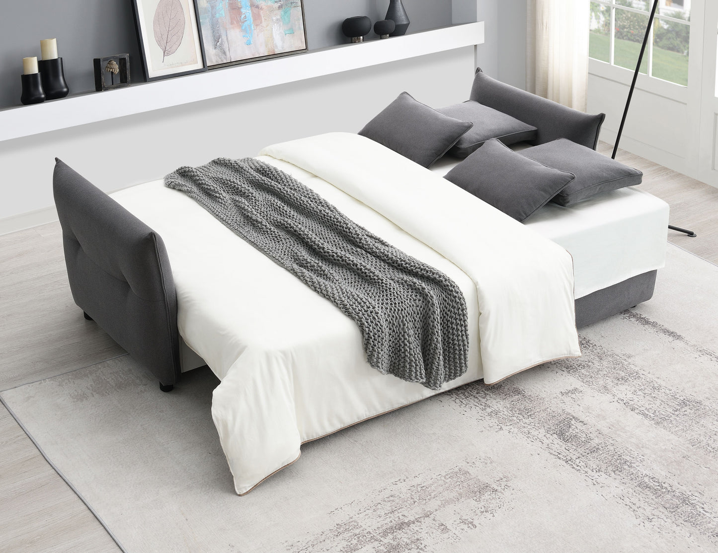 Irina - Pull Out Sleep With Storage - Gray