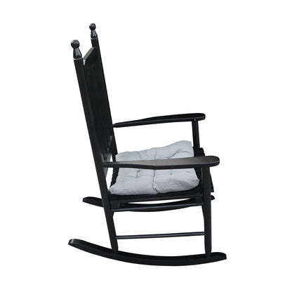 Wooden Porch Rocker Chair, Without Mat - Black
