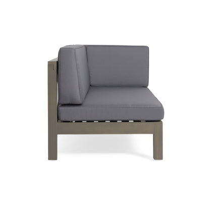 Brava - X Back Right Corner Bench (Set of 2) With Water Resistant Cushions - Dark Gray