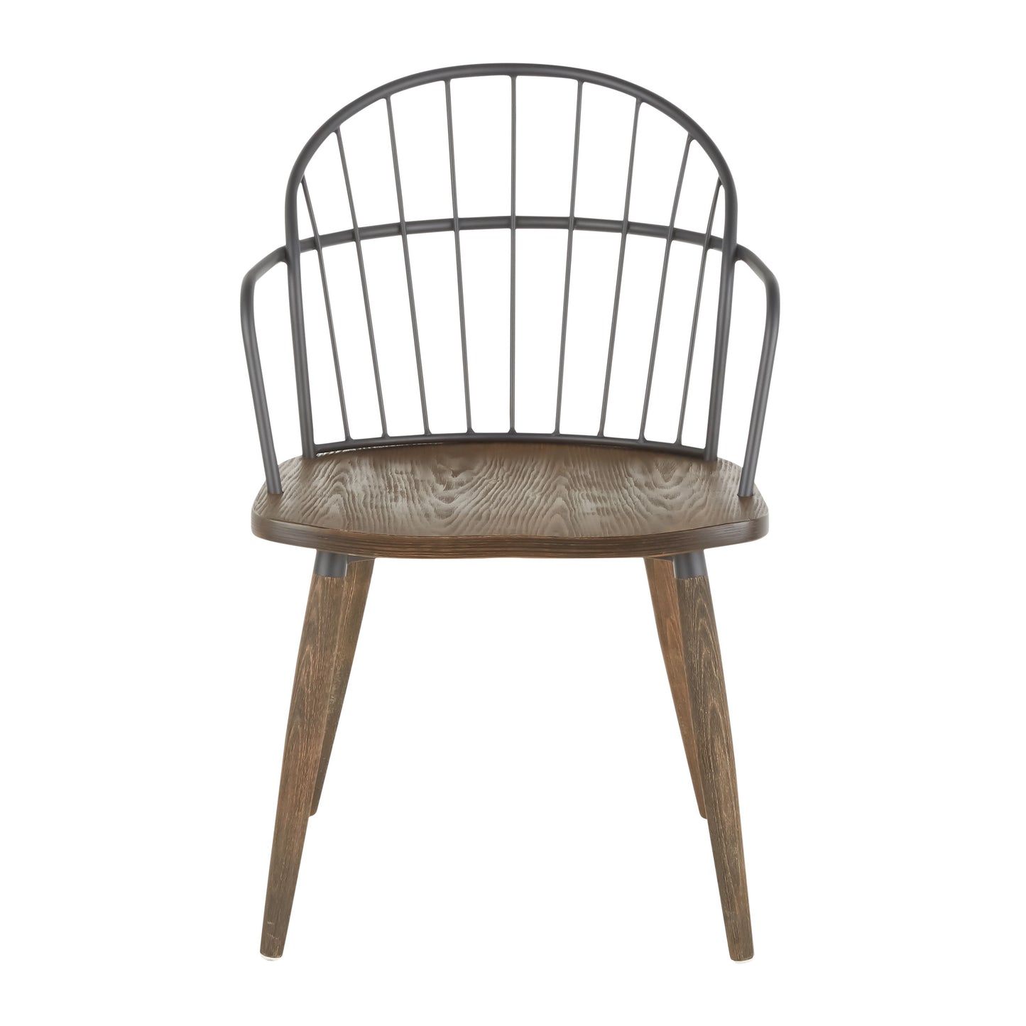 Riley - Industrial Chair - Dark Walnut / Black