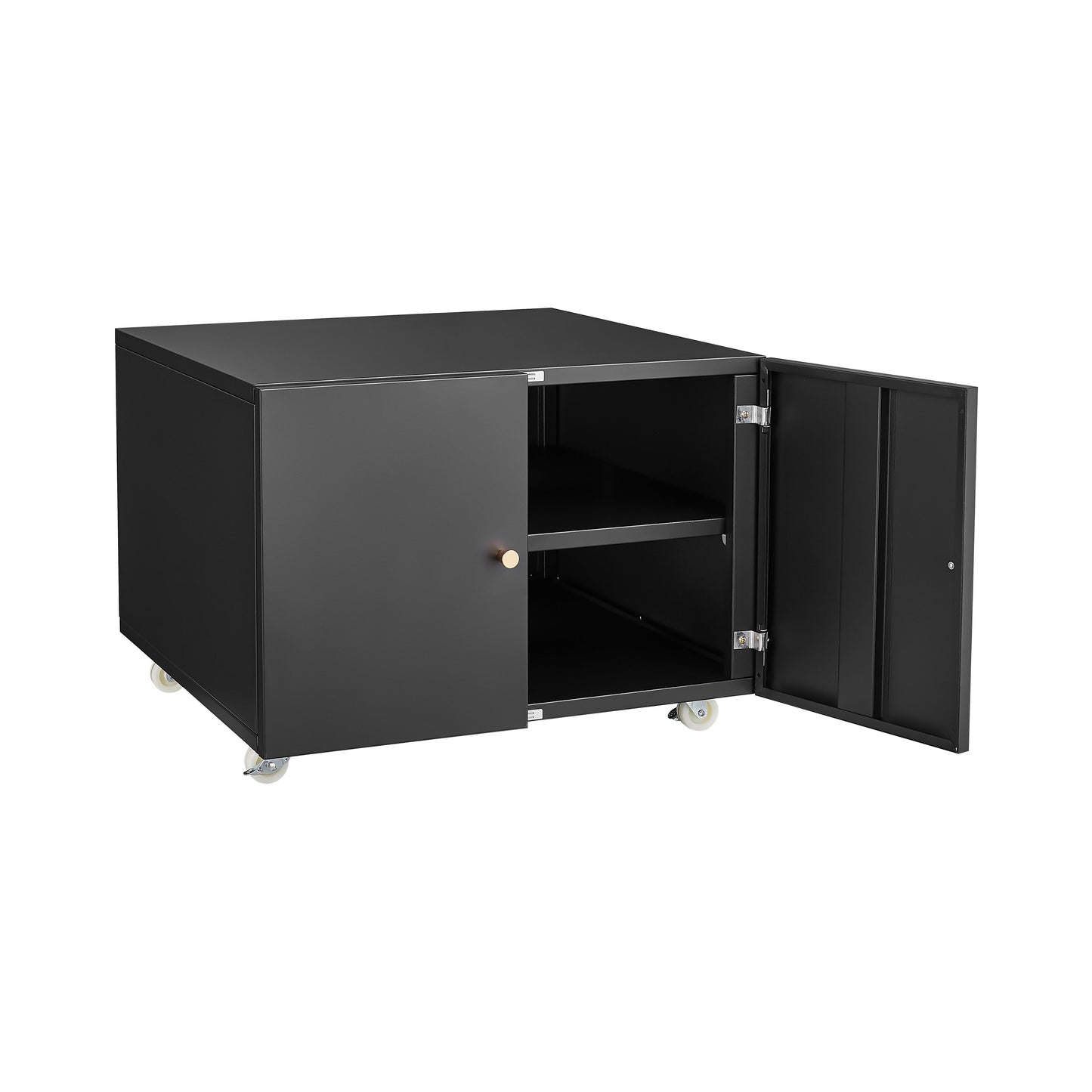 26" Office Furniture Copier Cabinet 2 Door Steel Copier Stand Mobile Pedestal File Printer Stand - Black