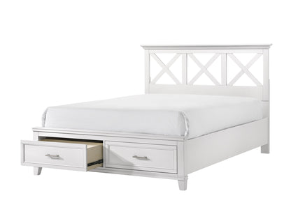 Queen X Storage Bed - White