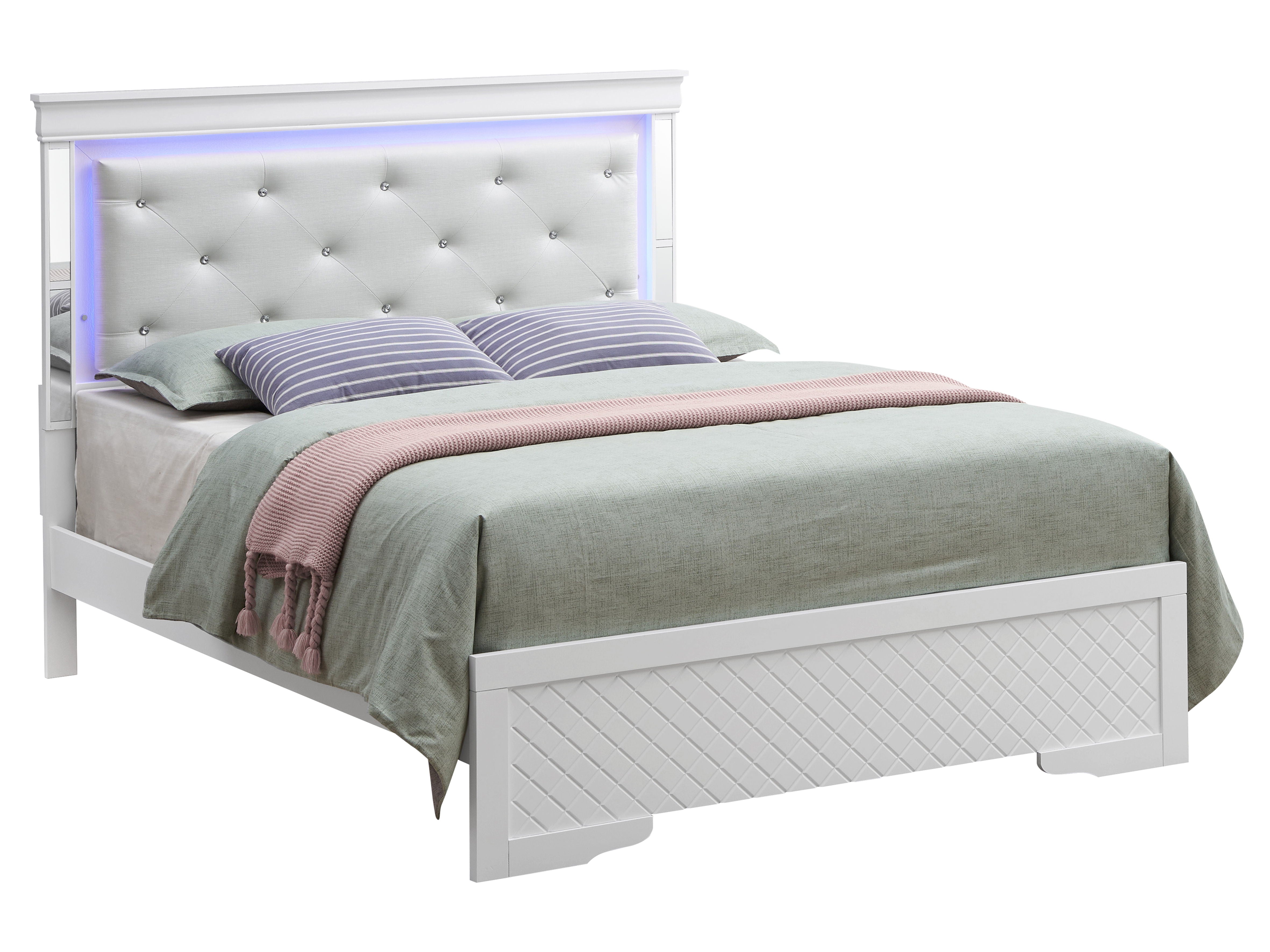 King Elegant Bed - Silver Champagne