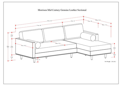 Morrison - Right Sectional Sofa - Caramel Brown