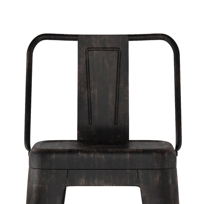 Rayne - Metal Bar Stool (Set of 2) - Distressed Black
