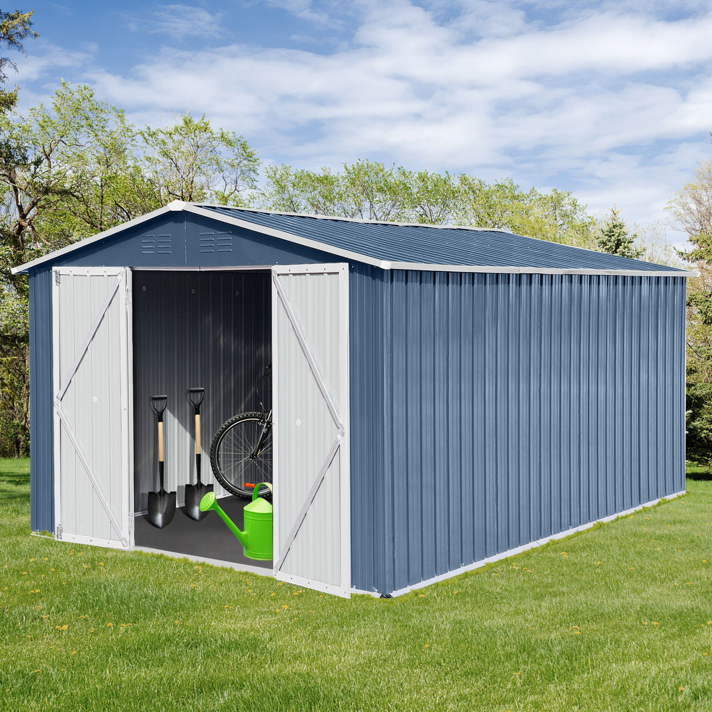 10'x12' Garden Sheds Outdoor Storage Sheds - Blue