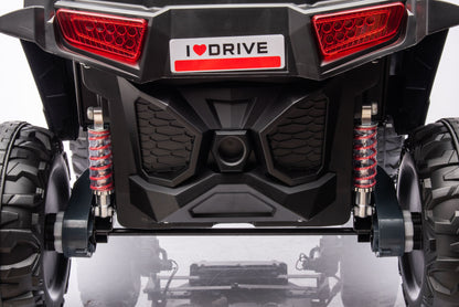 12V7A*1 30W*4 Four-Wheel Drive Leather Seat One Button Start, Forward And Backward, High And Low Speed, Music, Front Light, Power Display, Two Doors Can Open, 2.4G R / C, Seat Belt Four Wheel Absorber - Pink