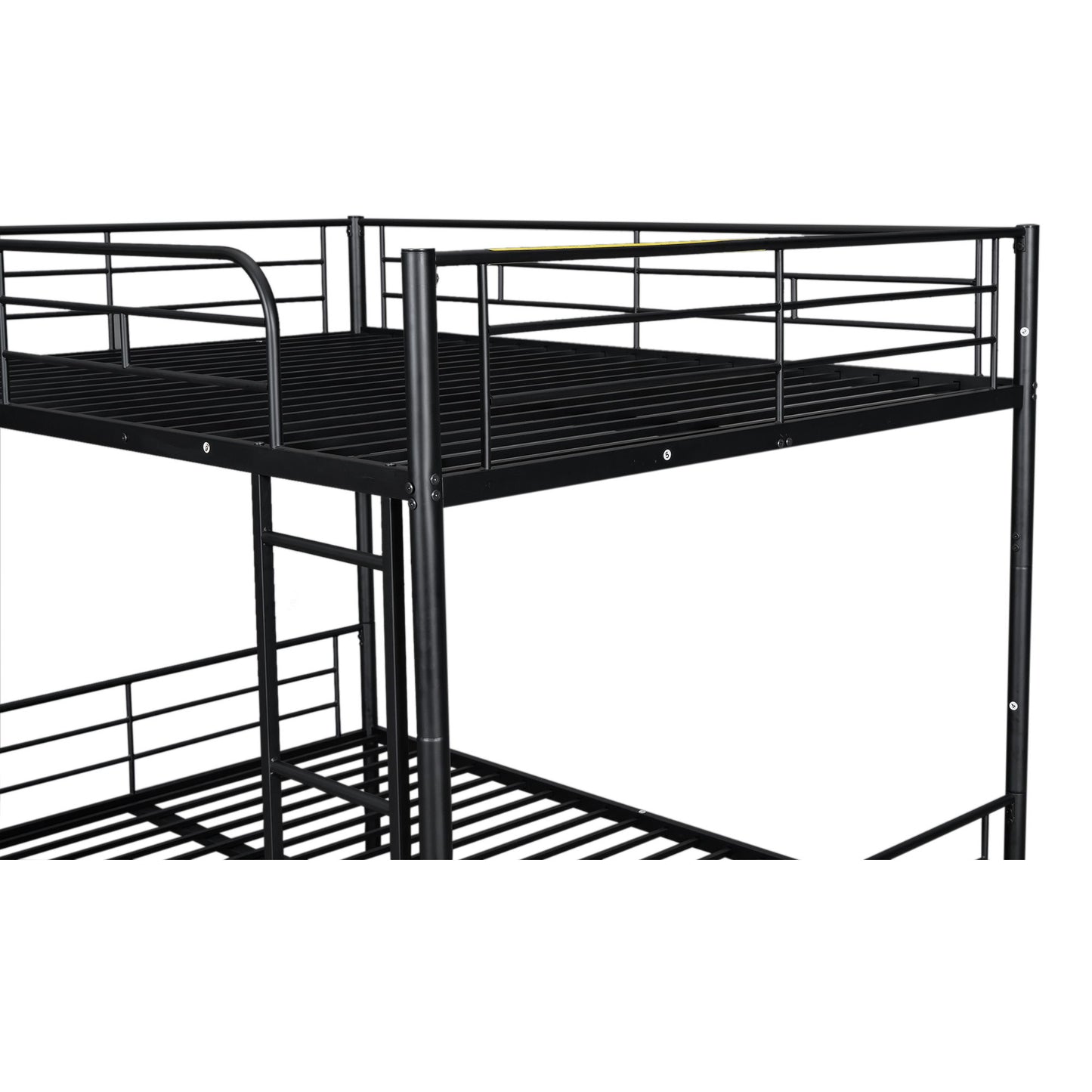 Full Over Full Metal Bunk Bed With Trundle - Black