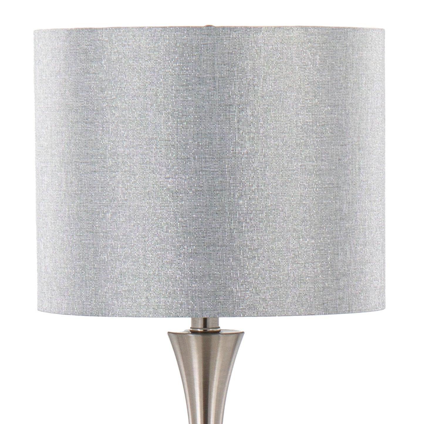 Lenuxe - Contemporary Table Lamp (Set of 2) - Nickel / Gray Sparkly / Silver Metallic Threading