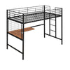 Twin Loft Bed With Desk And Grid - Black