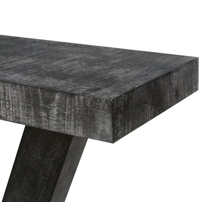 Vintage Distressed Wood Entryway Bench With 2 Tier Storage, Rustic Wide Design - Antique Black