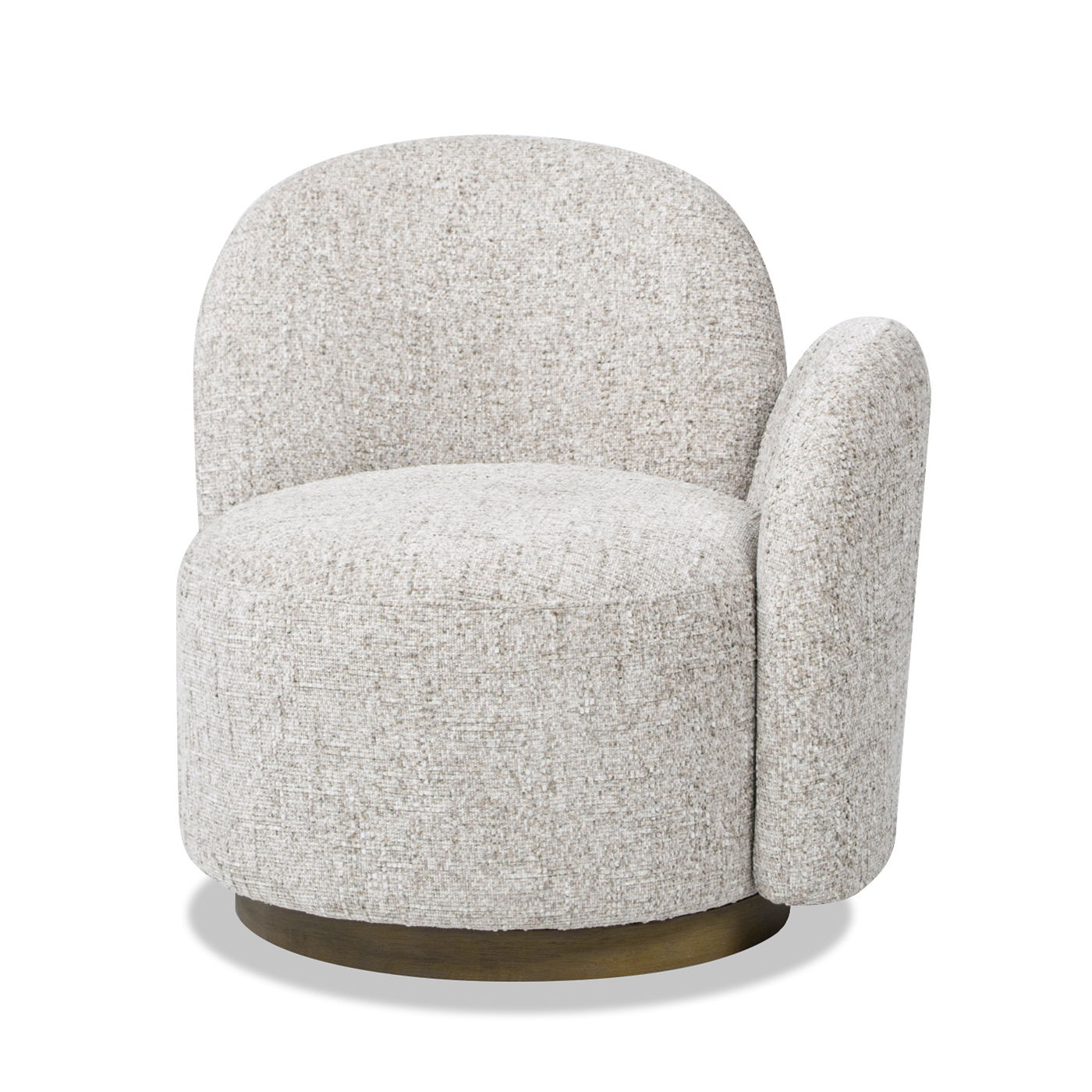 Duo - RAF One-Arm Swivel Accent Chair - Multi Greige Beige