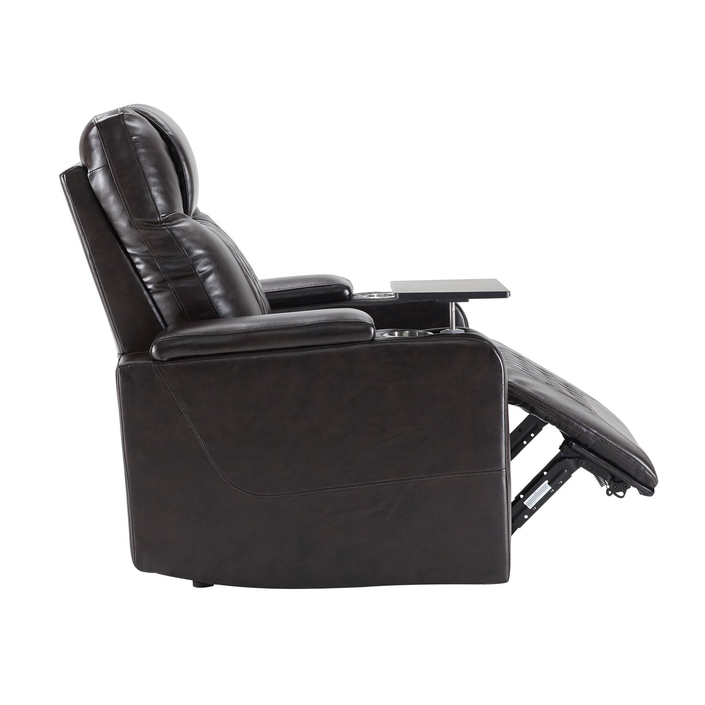 Power Motion Recliner With USB Charging Port And Hidden Arm Storage 2 Convenient Cup Holders Design And 360 Degree Swivel Tray Table - Black