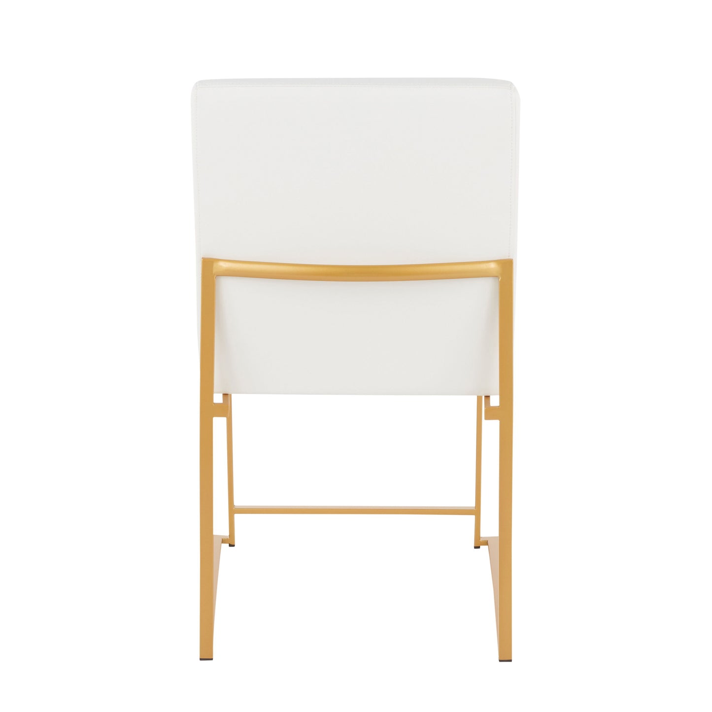 Fuji - Contemporary, High Back Dining Chair (Set of 2) - Gold / White