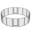 16 Panels Heavy Duty Metal Playpen With Door, Dog Fence Pet Exercise Pen For Outdoor - Black