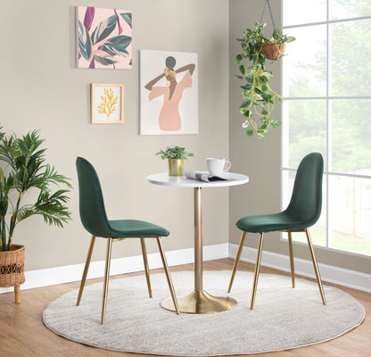 Pebble - Contemporary / Glam Adjustable Dining Or Bar Table - Gold / White