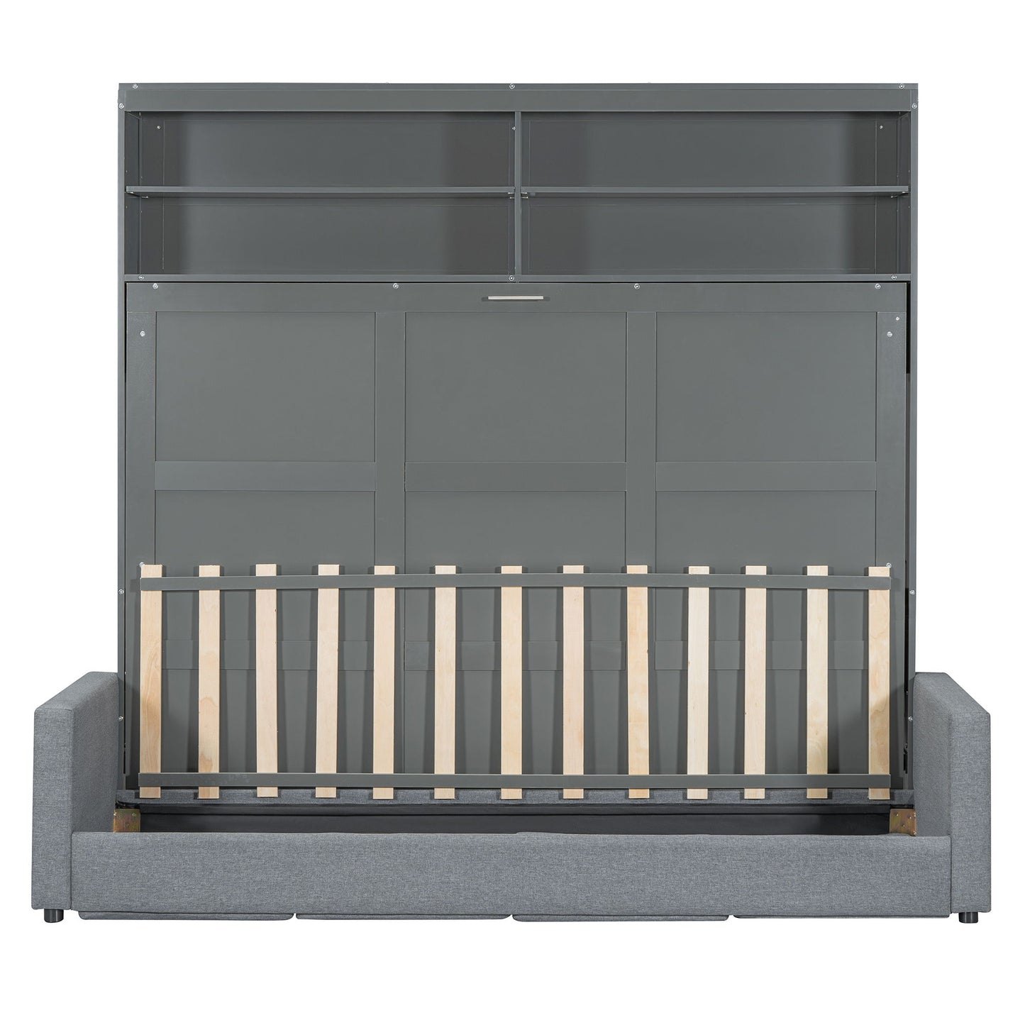Queen Size Murphy Wall Bed With Sofa - Gray