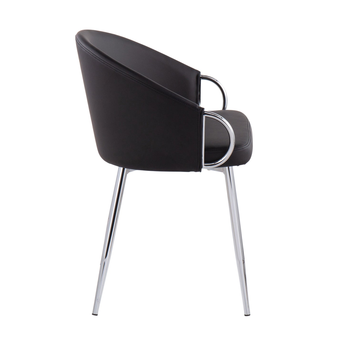 Claire - Contemporary / Glam Chair (Set of 2) - Chrome / Black