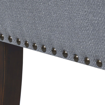 Accent Bench With Low Back And Flared Arms - Slate Blue